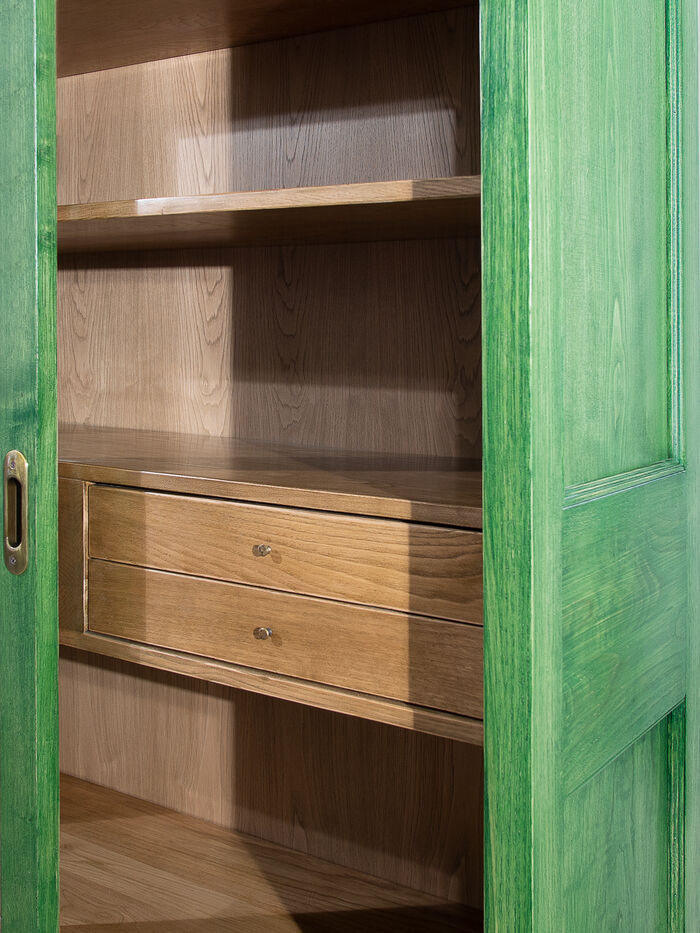 Green Sliding Doors Bookshelf