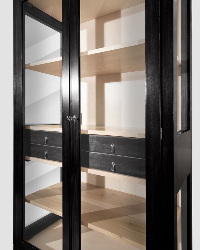 Two doors black scandinavian cabinet