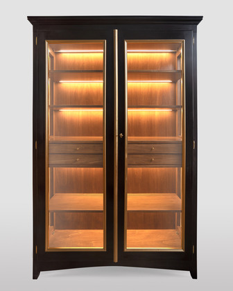 Modern Black Display Cabinet with LED Lights
