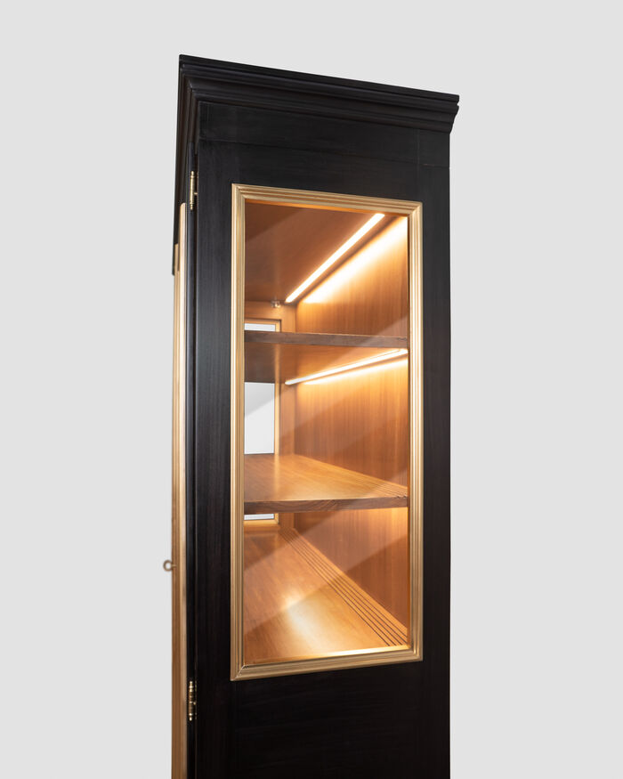 Modern Black Display Cabinet with LED Lights