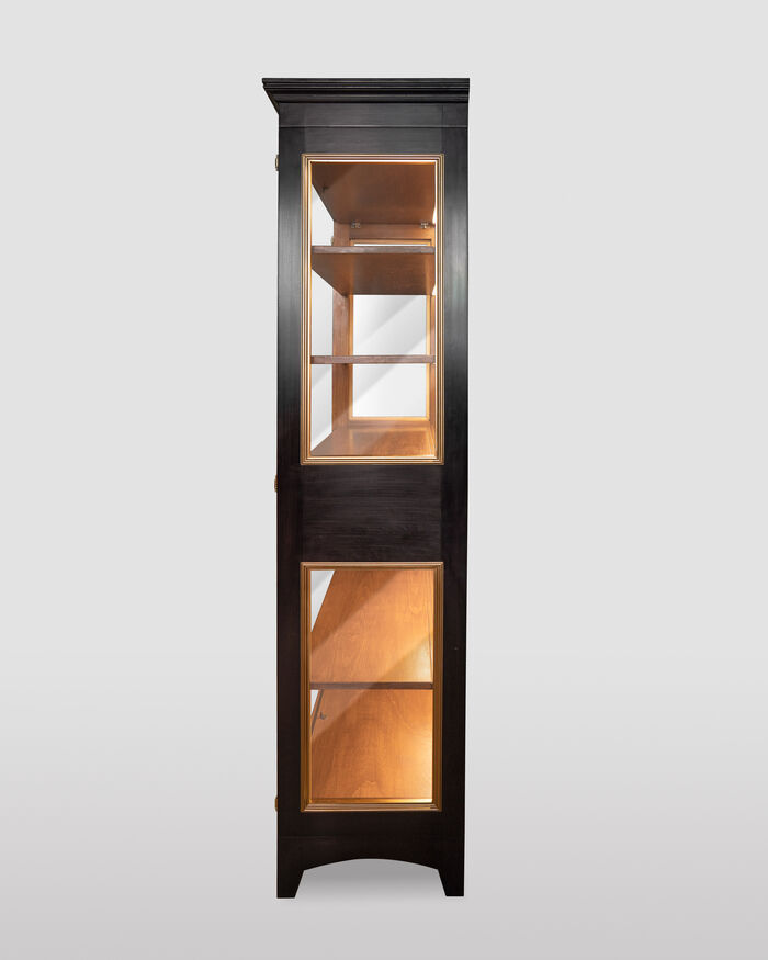 Two Doors Black Display Cabinet with led lights