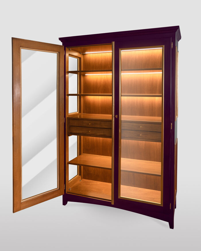 Dark Violet Cabinet with led lights