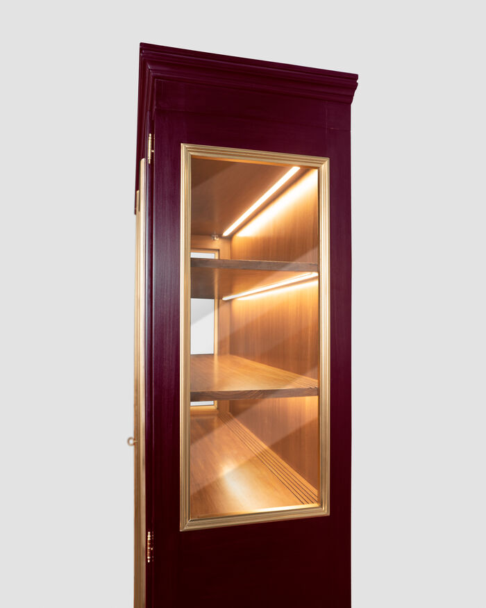 Wine Colored Cabinet with led lights