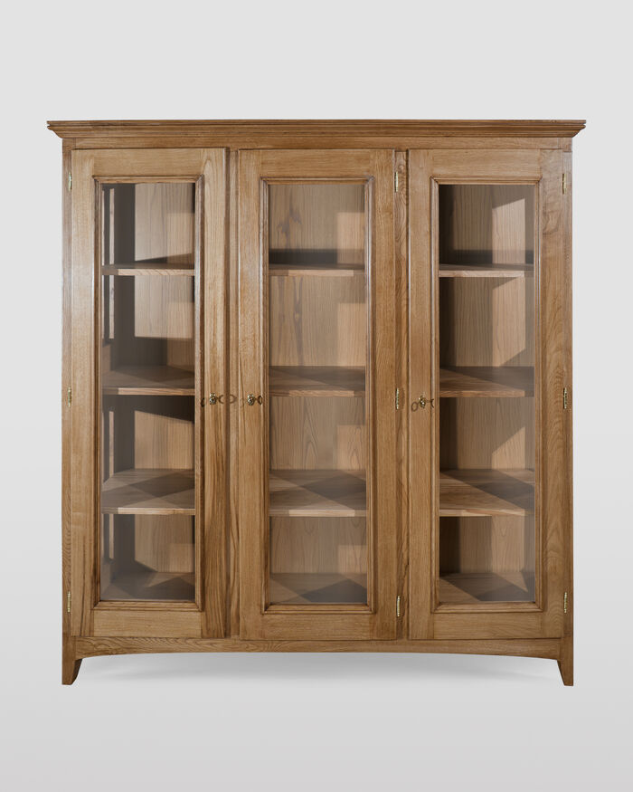 Three doors wooden bookshelf