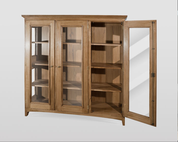 Three doors wooden bookshelf