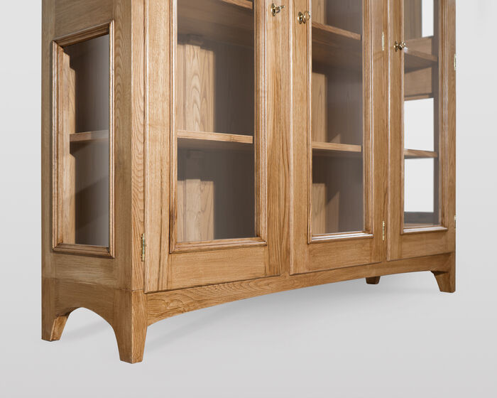 Three doors wooden bookshelf