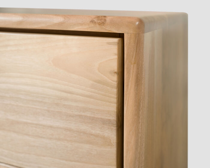 Modern Walnut Three Drawers Dresser