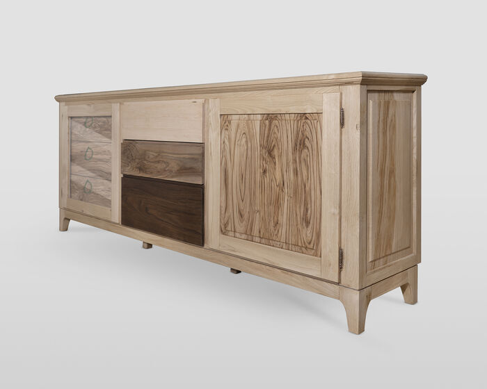 Handcrafted Solid Wood Mosaic Sideboard