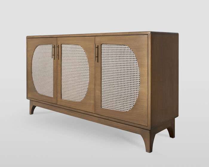Sideboard im skandinavischen Stil mit Türen aus Wien-Stroh
