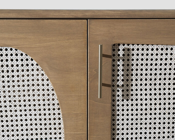 Sideboard im skandinavischen Stil mit Türen aus Wien-Stroh
