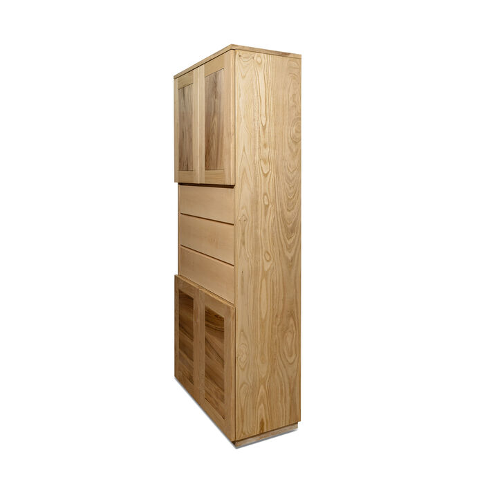 Credenza in Legno Massello con Cassettiera e Design Minimalista