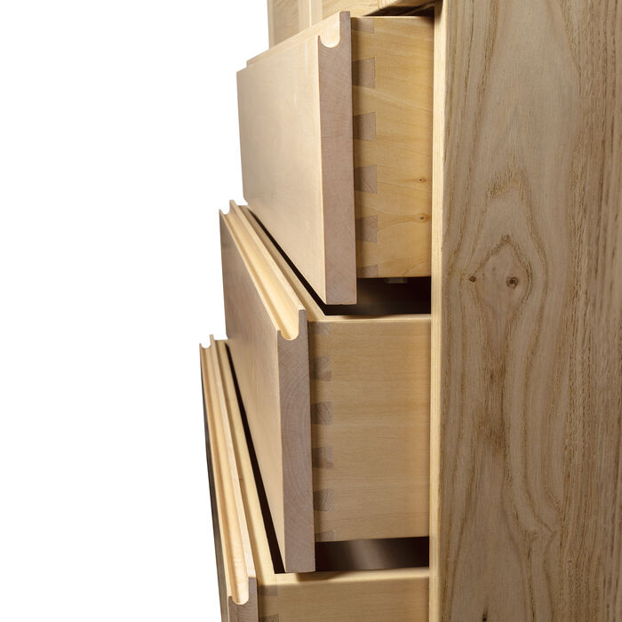Credenza in Legno Massello con Cassettiera e Design Minimalista