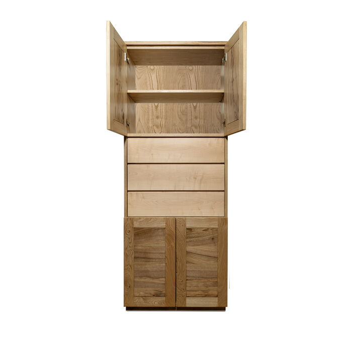 Credenza in Legno Massello con Cassettiera e Design Minimalista